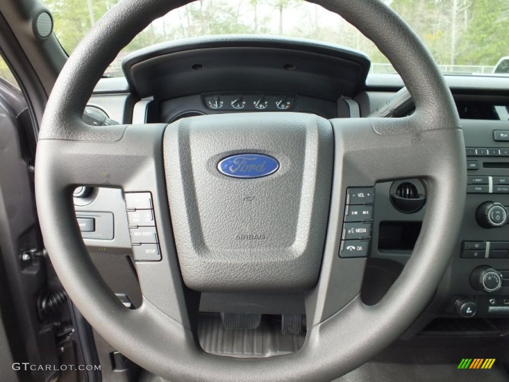2012 Ford F150 STX Regular Cab Steel Gray Steering Wheel Photo #61349741
