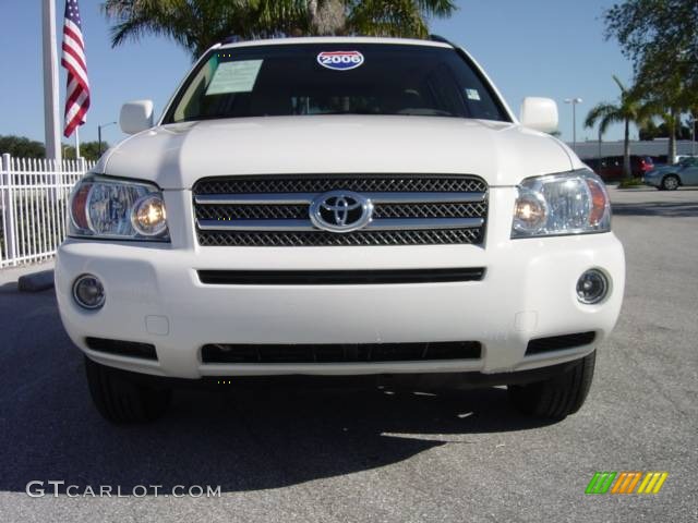 2006 Highlander Hybrid 4WD - Super White / Ivory Beige photo #9
