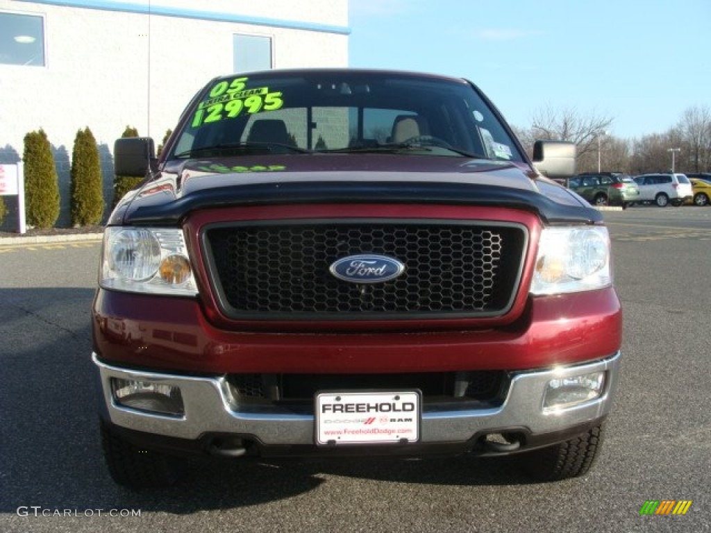 2005 F150 XLT SuperCrew 4x4 - Dark Toreador Red Metallic / Medium Flint/Dark Flint Grey photo #2