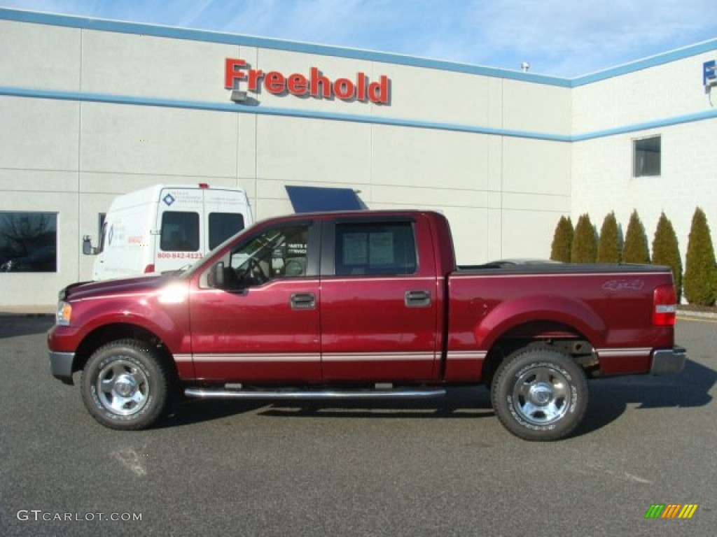 2005 F150 XLT SuperCrew 4x4 - Dark Toreador Red Metallic / Medium Flint/Dark Flint Grey photo #3