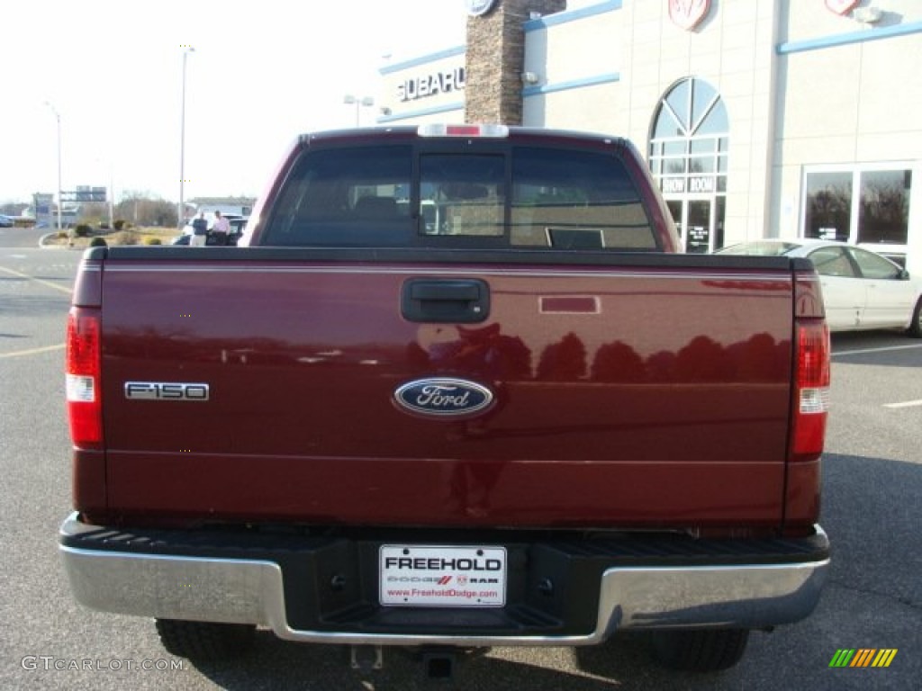 2005 F150 XLT SuperCrew 4x4 - Dark Toreador Red Metallic / Medium Flint/Dark Flint Grey photo #5