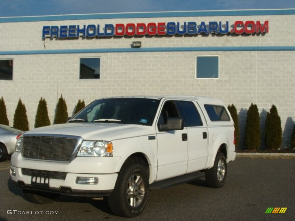 2004 F150 Lariat SuperCrew 4x4 - Oxford White / Black photo #1