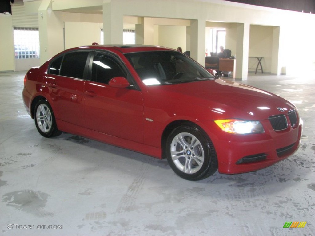 2008 3 Series 328i Sedan - Crimson Red / Black photo #2