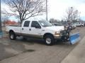 2000 Oxford White Ford F350 Super Duty Lariat Crew Cab 4x4 Plow Truck  photo #2