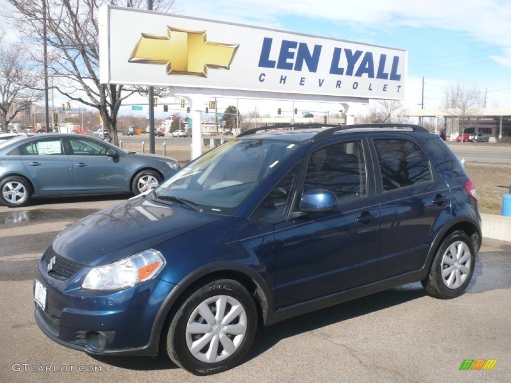 2010 SX4 Crossover AWD - Deep Sea Blue Metallic / Black photo #1