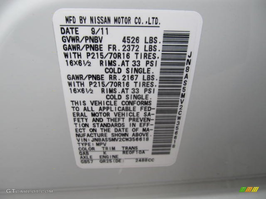 2012 Rogue S Special Edition AWD - Pearl White / Gray photo #15
