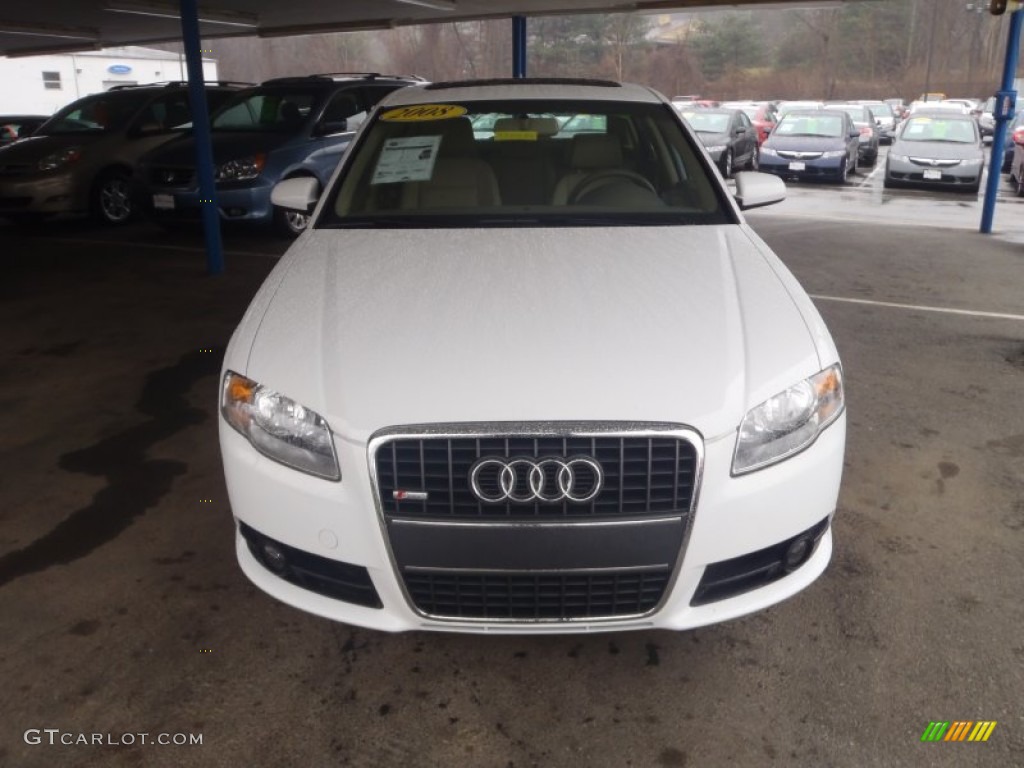 2008 A4 2.0T quattro Sedan - Ibis White / Beige photo #3