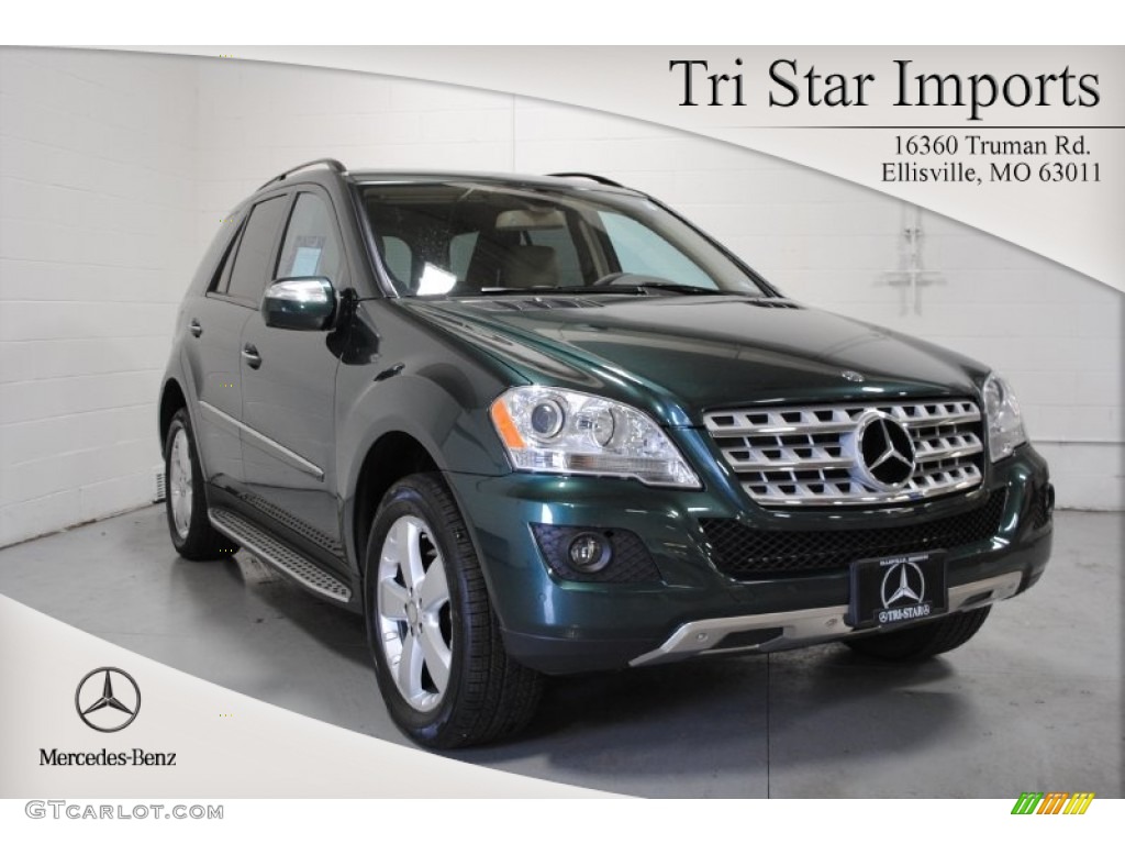 2009 ML 350 4Matic - Jade Green Metallic / Cashmere photo #1