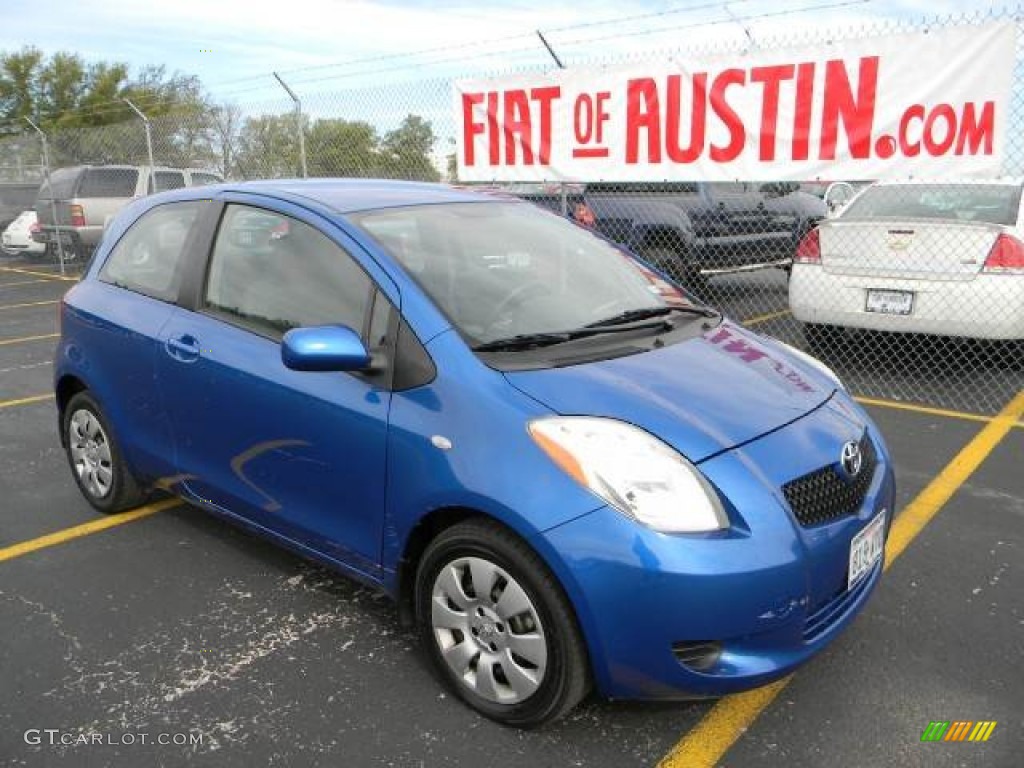 2007 Yaris 3 Door Liftback - Blazing Blue Metallic / Dark Charcoal photo #1