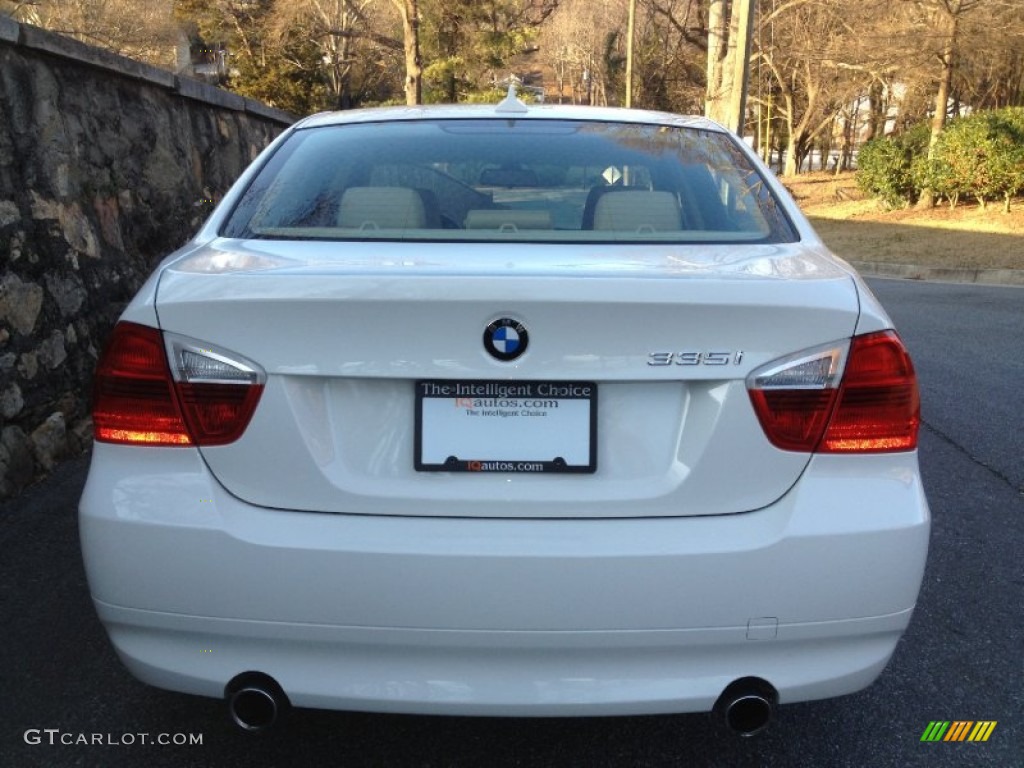 2008 3 Series 335i Sedan - Alpine White / Beige photo #6