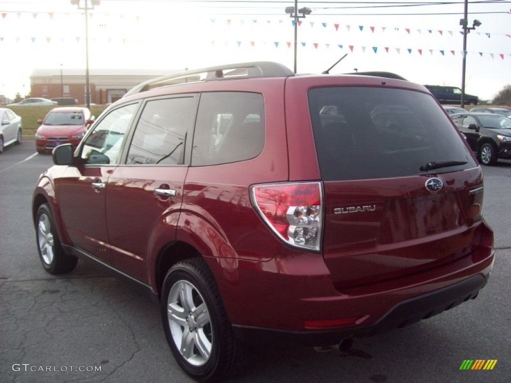 2009 Forester 2.5 X Limited - Camellia Red Pearl / Black photo #3