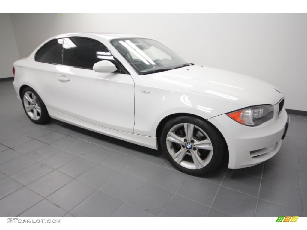 2009 1 Series 128i Coupe - Alpine White / Black photo #8