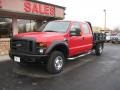 Red 2008 Ford F250 Super Duty XL Crew Cab 4x4 Chassis