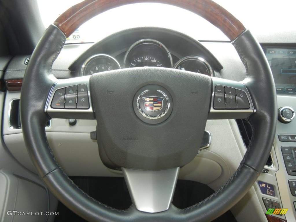 2011 Cadillac CTS Coupe Light Titanium/Ebony Steering Wheel Photo #61372713