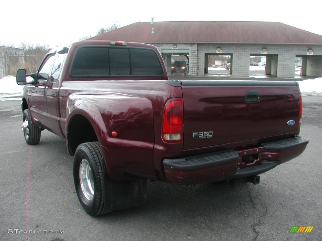 Dark Toreador Red Metallic 2000 Ford F350 Super Duty XLT Extended Cab 4x4 Dually Exterior Photo #61373454