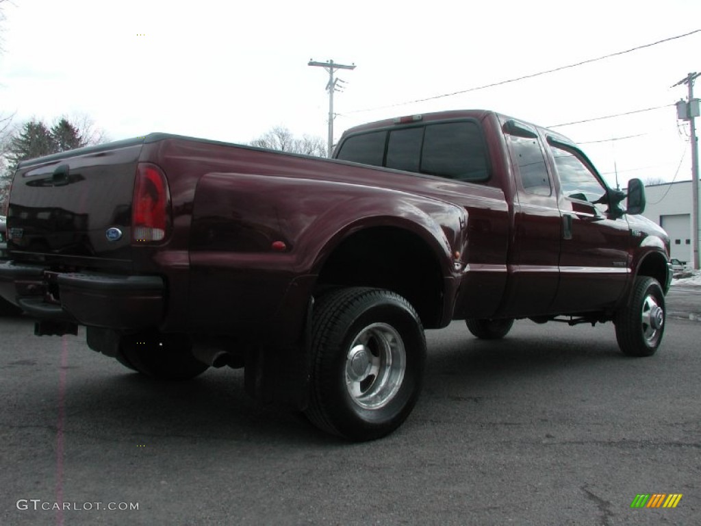 2000 F350 Super Duty XLT Extended Cab 4x4 Dually - Dark Toreador Red Metallic / Medium Graphite photo #11