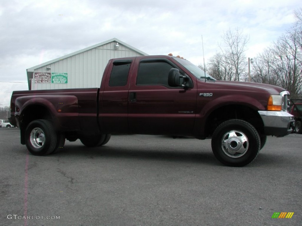 2000 F350 Super Duty XLT Extended Cab 4x4 Dually - Dark Toreador Red Metallic / Medium Graphite photo #15