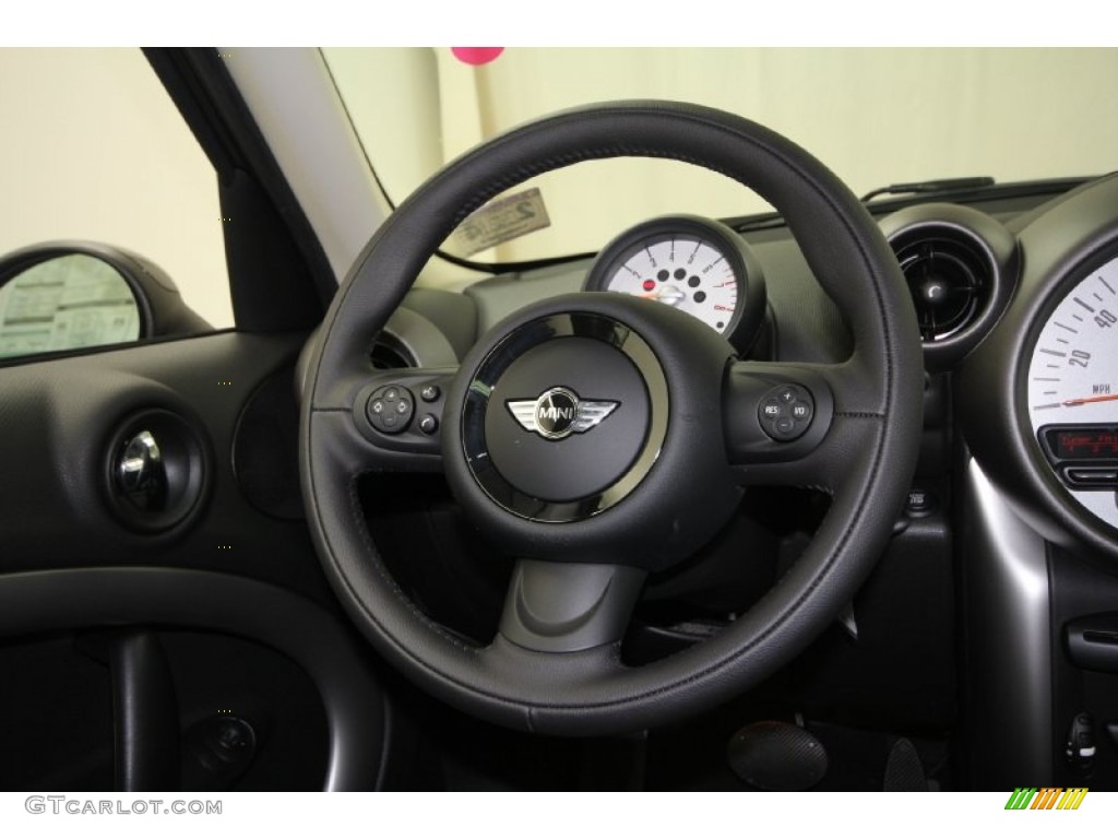 2012 Mini Cooper Countryman Carbon Black Steering Wheel Photo #61374532