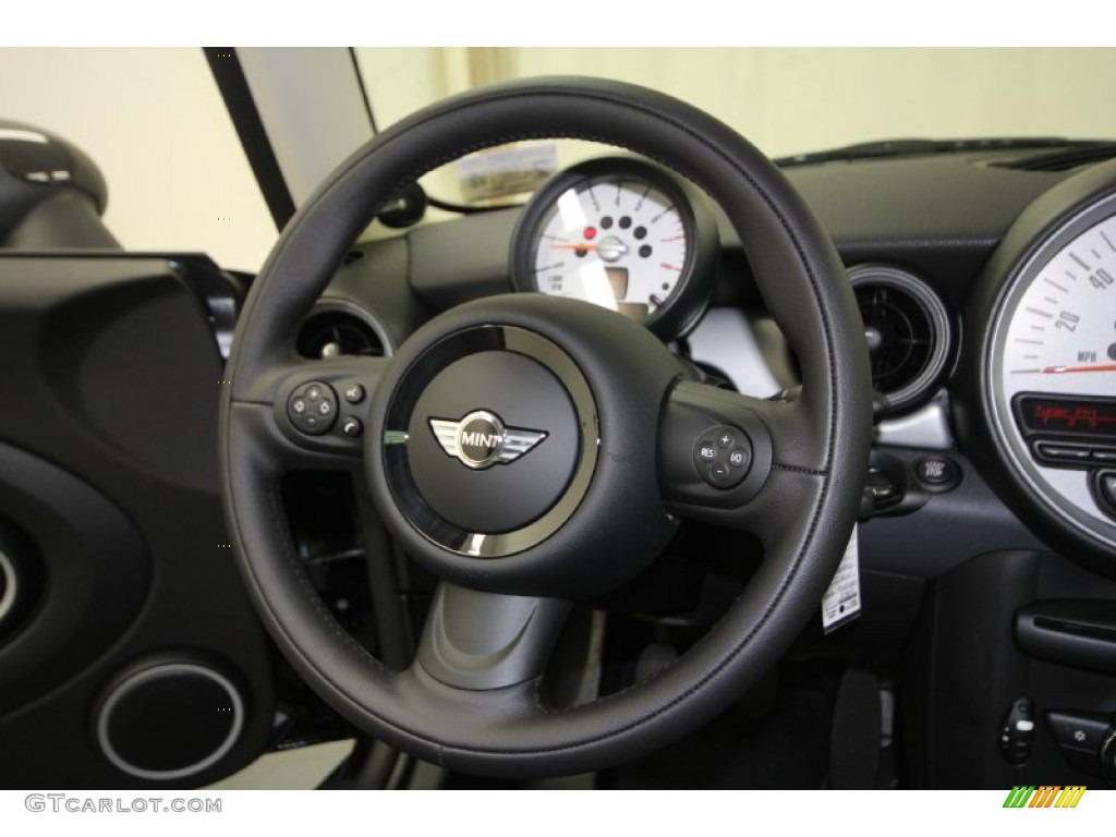 2012 Mini Cooper Hardtop Carbon Black Steering Wheel Photo #61375146