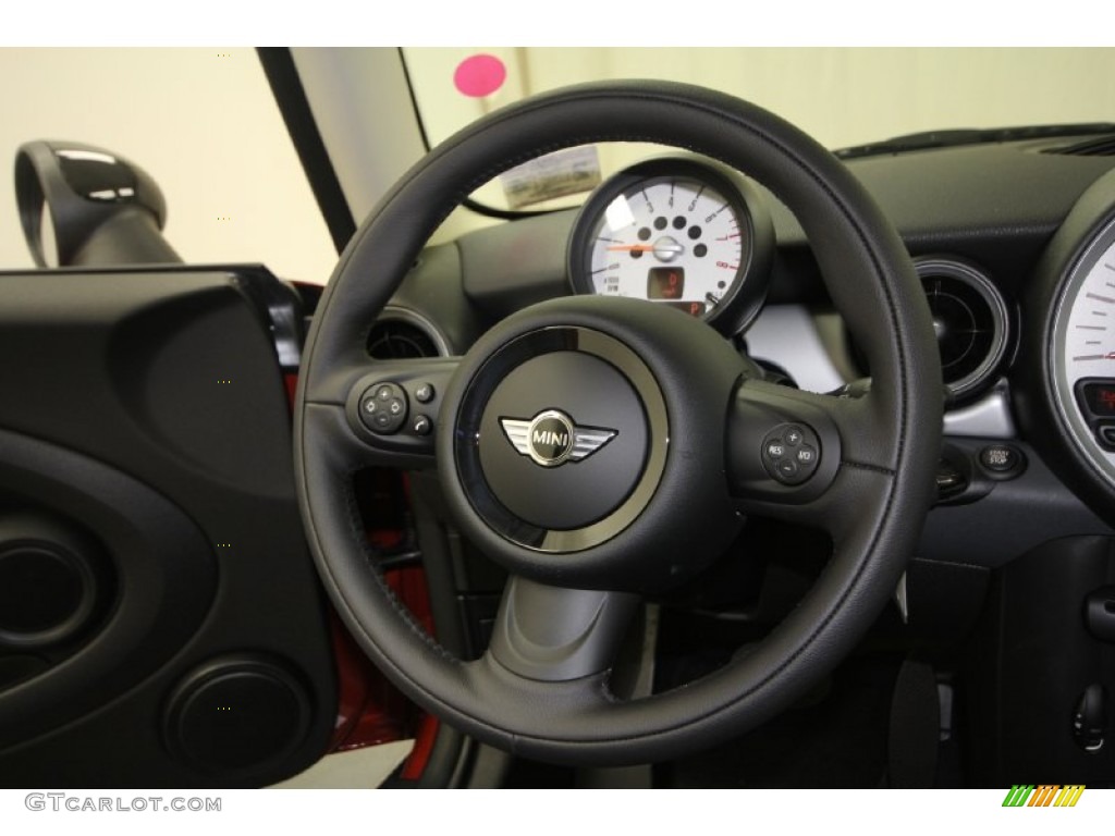 2012 Mini Cooper Hardtop Carbon Black Steering Wheel Photo #61375335
