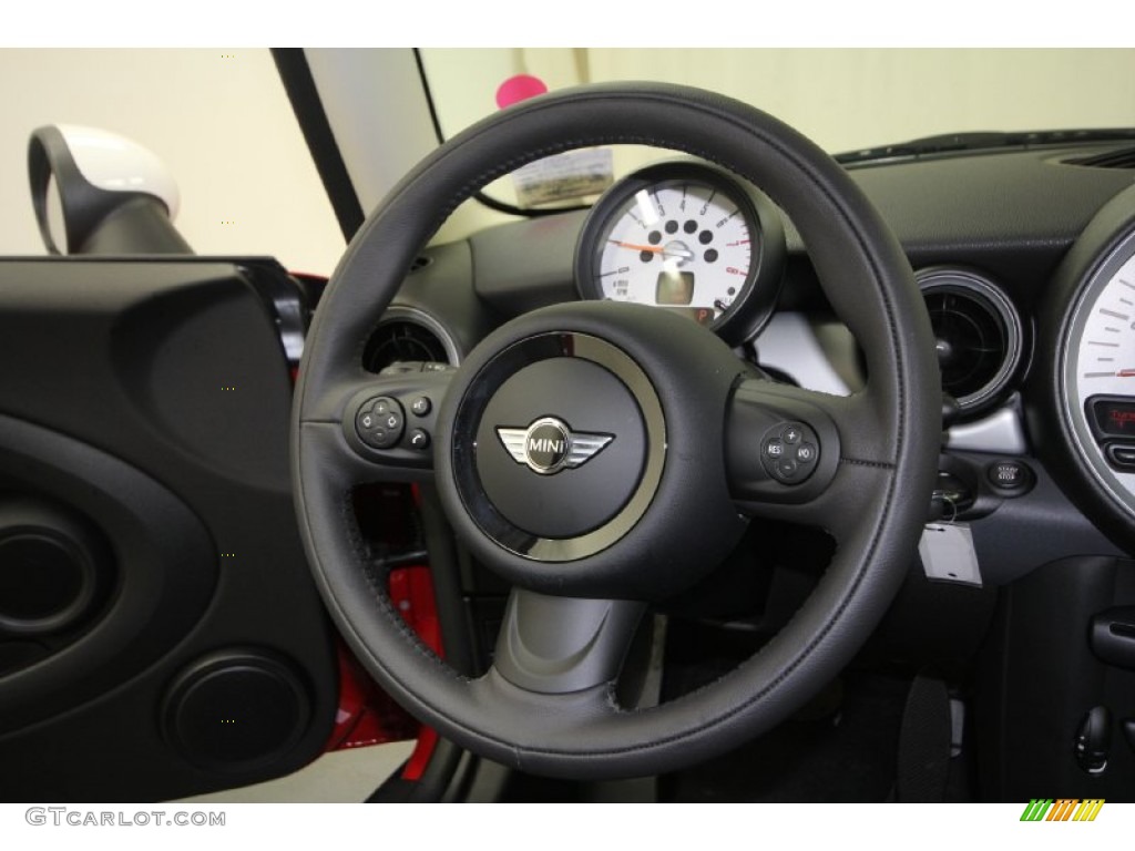 2012 Mini Cooper Hardtop Carbon Black Steering Wheel Photo #61375753