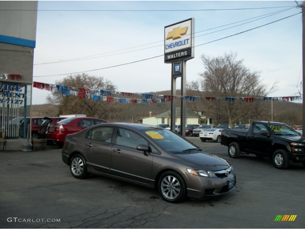 2010 Civic EX Sedan - Urban Titanium Metallic / Beige photo #1