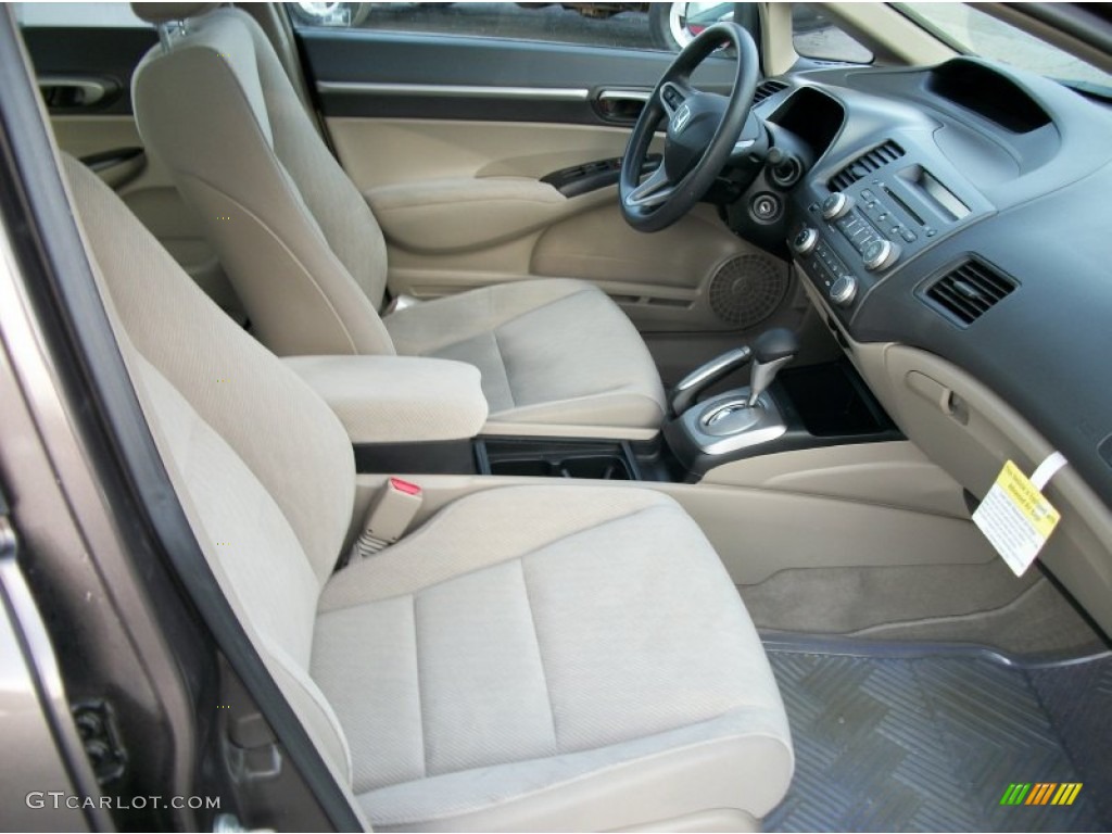 2010 Civic EX Sedan - Urban Titanium Metallic / Beige photo #8