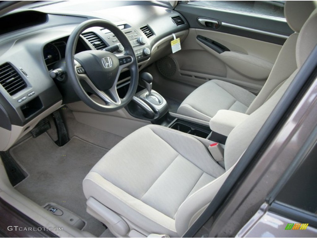 2010 Civic EX Sedan - Urban Titanium Metallic / Beige photo #20