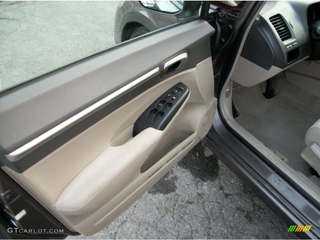2010 Civic EX Sedan - Urban Titanium Metallic / Beige photo #21