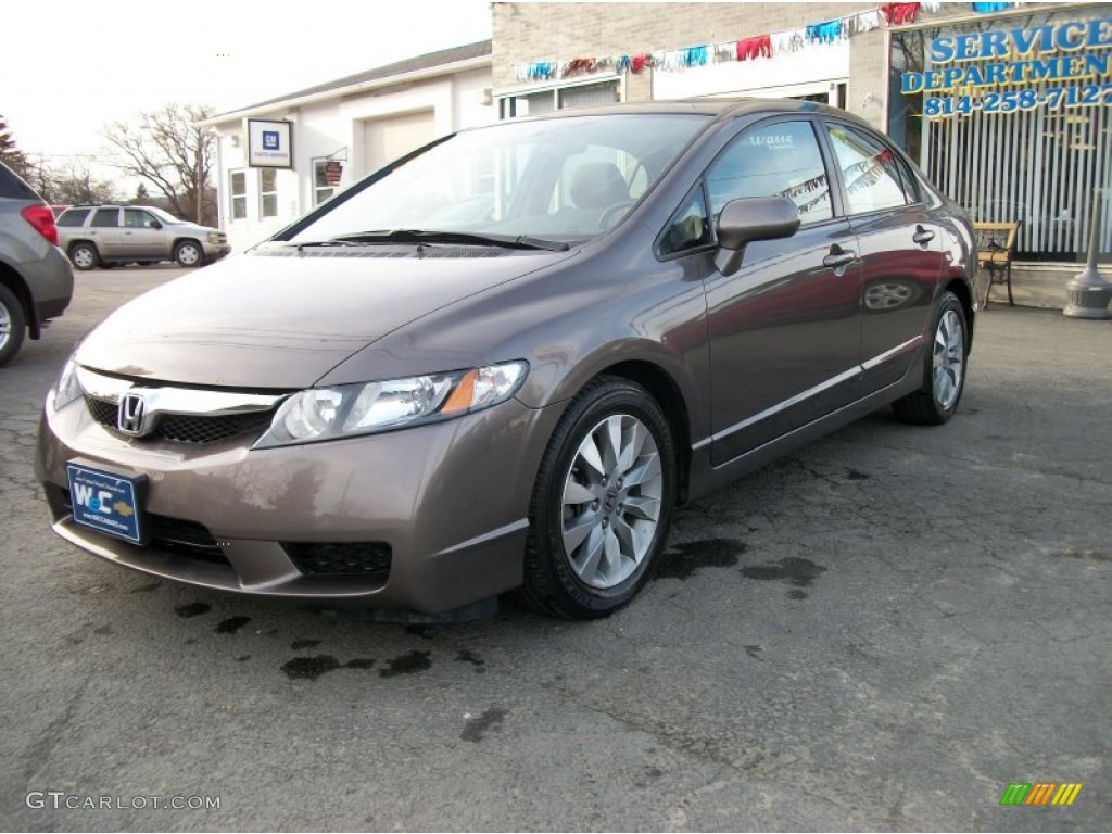 2010 Civic EX Sedan - Urban Titanium Metallic / Beige photo #37