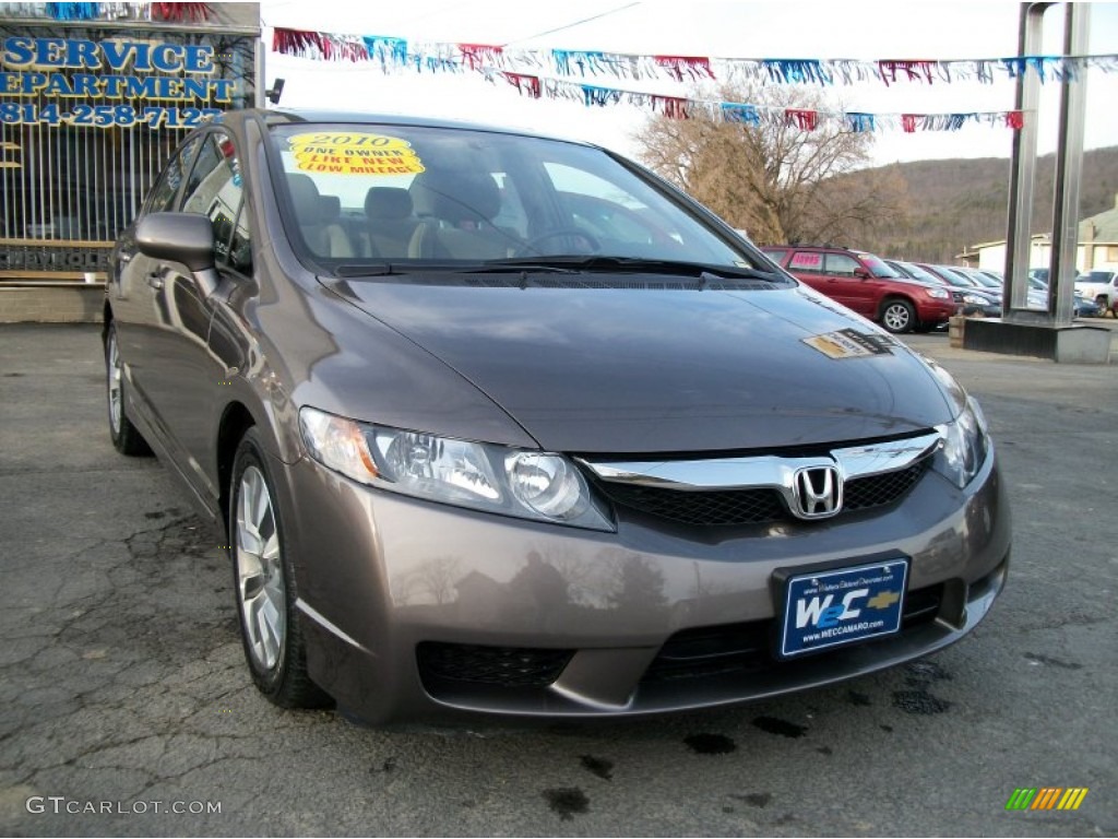 2010 Civic EX Sedan - Urban Titanium Metallic / Beige photo #44