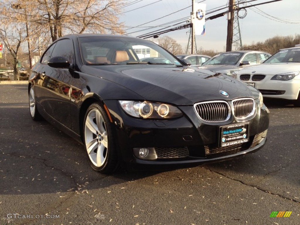 2009 3 Series 335i Coupe - Black Sapphire Metallic / Saddle Brown Dakota Leather photo #3