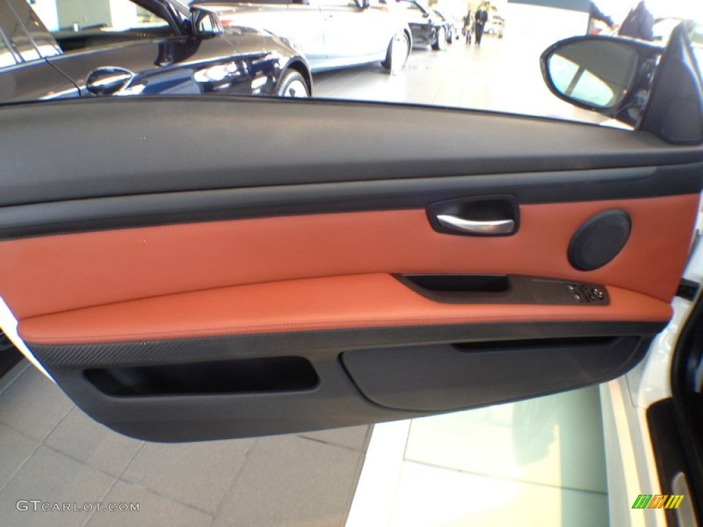 2009 BMW M3 Coupe Fox Red Novillo Leather Door Panel Photo #61379958