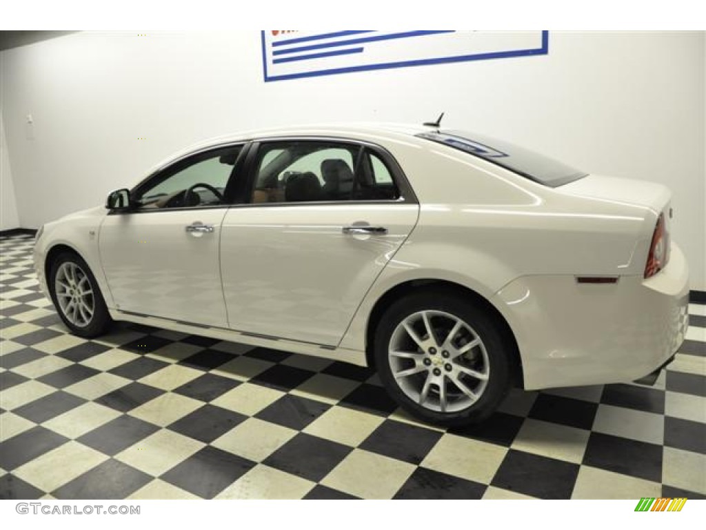 2008 Malibu LTZ Sedan - White / Ebony/Brick Red photo #3