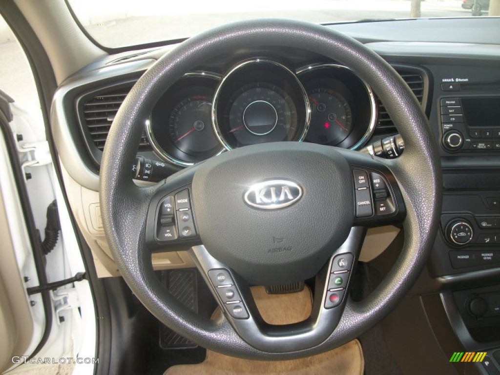 2011 Kia Optima LX Beige Steering Wheel Photo #61380403
