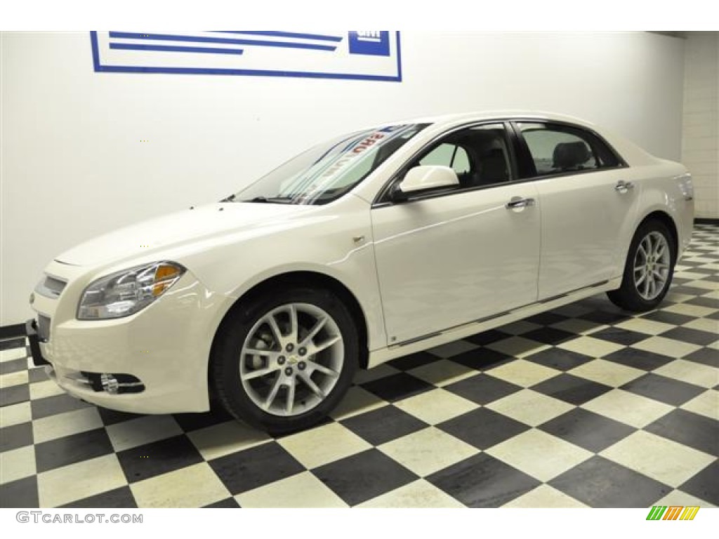 2008 Malibu LTZ Sedan - White / Ebony/Brick Red photo #25