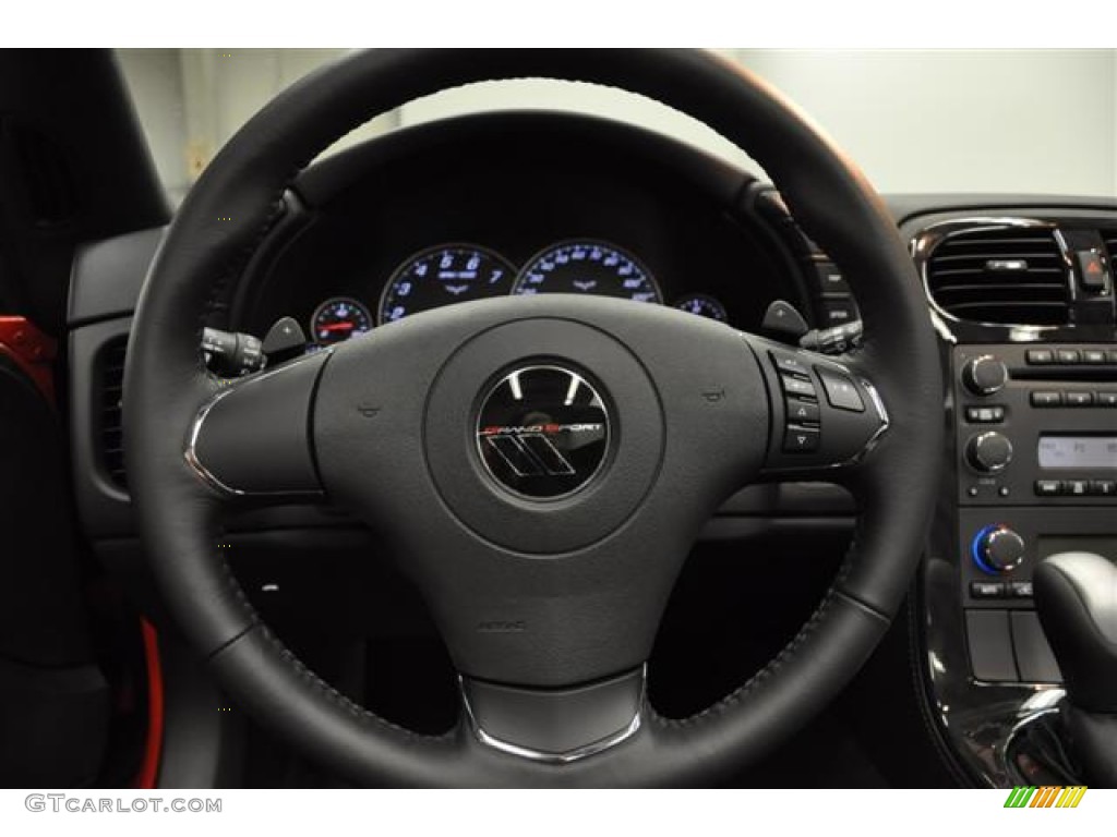 2012 Chevrolet Corvette Grand Sport Coupe Ebony Steering Wheel Photo #61380906