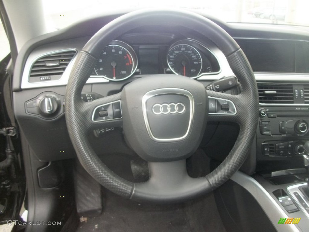 2011 Audi A5 2.0T quattro Coupe Black Steering Wheel Photo #61380999