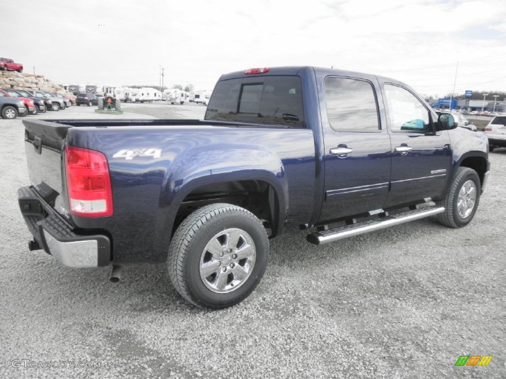 2012 Sierra 1500 SLE Crew Cab 4x4 - Midnight Blue Metallic / Ebony photo #23