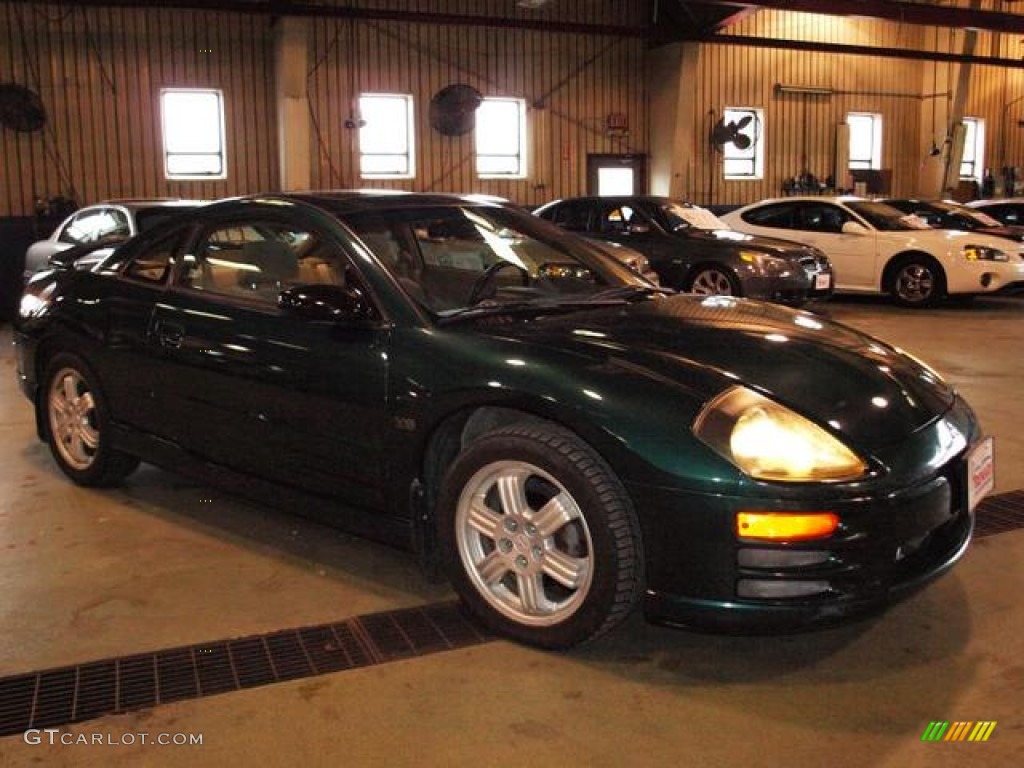 2002 Eclipse GT Coupe - Sherwood Green Pearl / Black photo #2