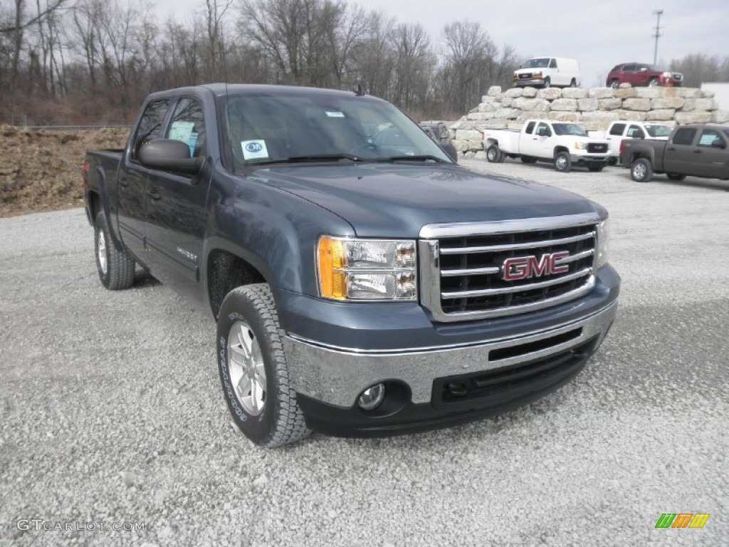 2012 Sierra 1500 SLE Crew Cab 4x4 - Stealth Gray Metallic / Ebony photo #2