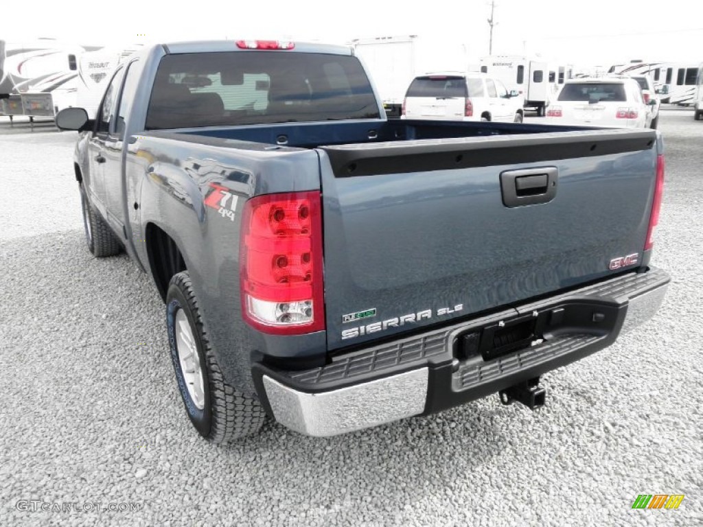 2012 Sierra 1500 SLE Extended Cab 4x4 - Stealth Gray Metallic / Ebony photo #12