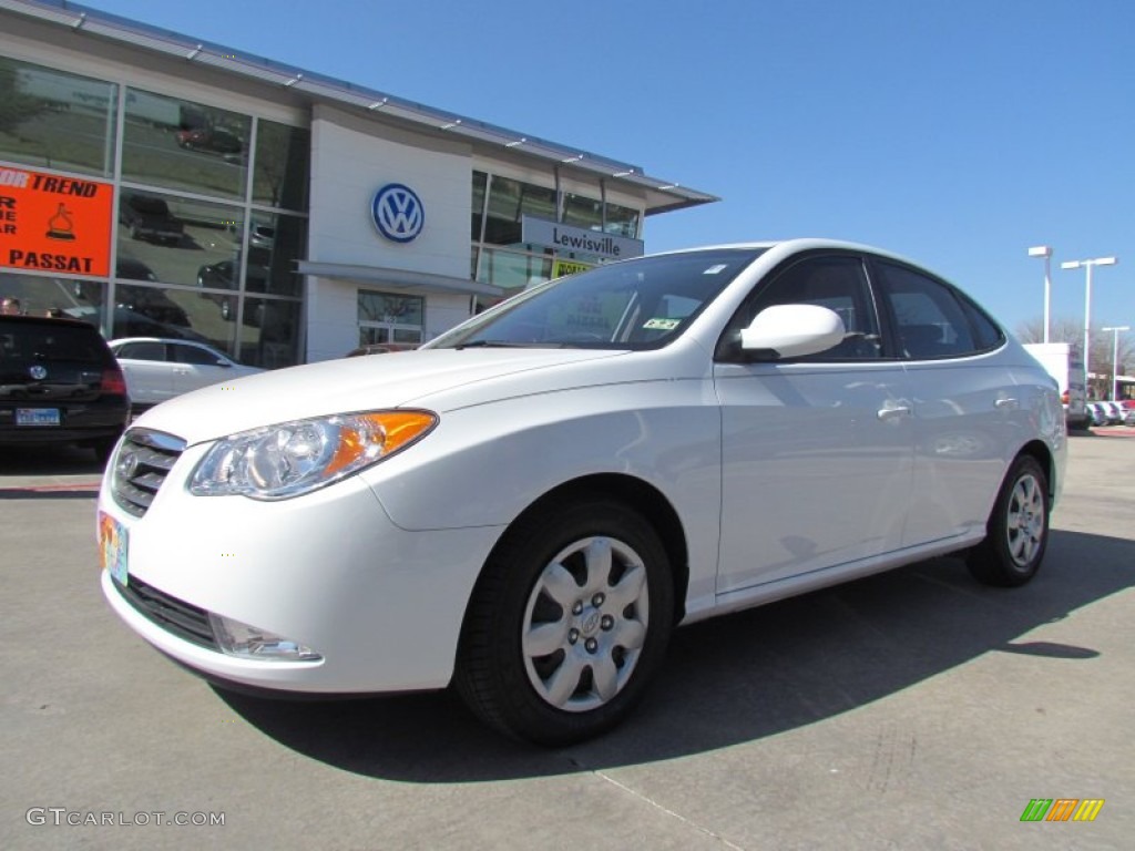 2009 Elantra SE Sedan - Captiva White / Beige photo #1