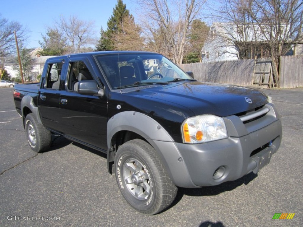 Super Black 2003 Nissan Frontier XE V6 Crew Cab 4x4 Exterior Photo #61387140