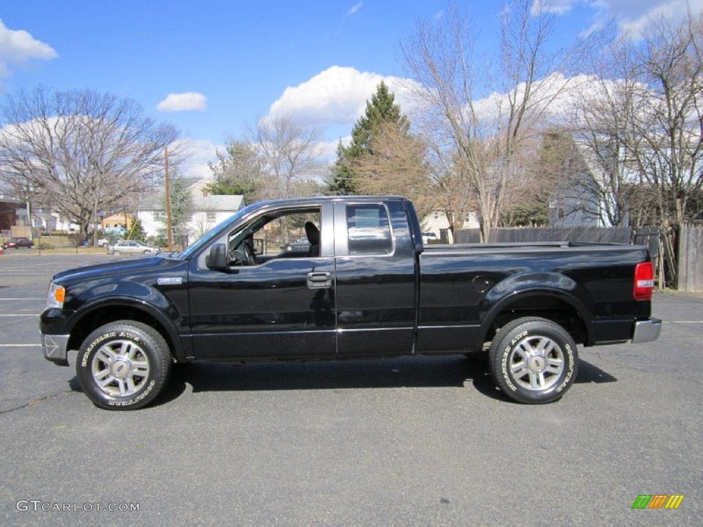 2005 F150 Lariat SuperCab 4x4 - Black / Black photo #1