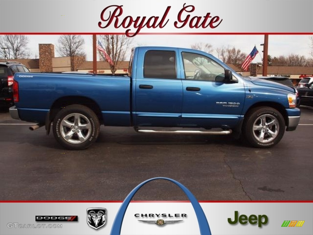 2006 Ram 1500 SLT Quad Cab - Atlantic Blue Pearl / Medium Slate Gray photo #1