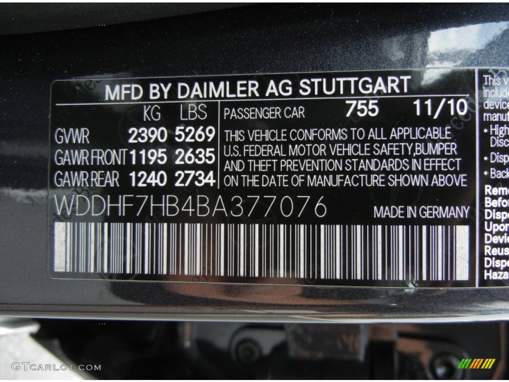 2011 E Color Code 755 for Steel Grey Metallic Photo #61389734