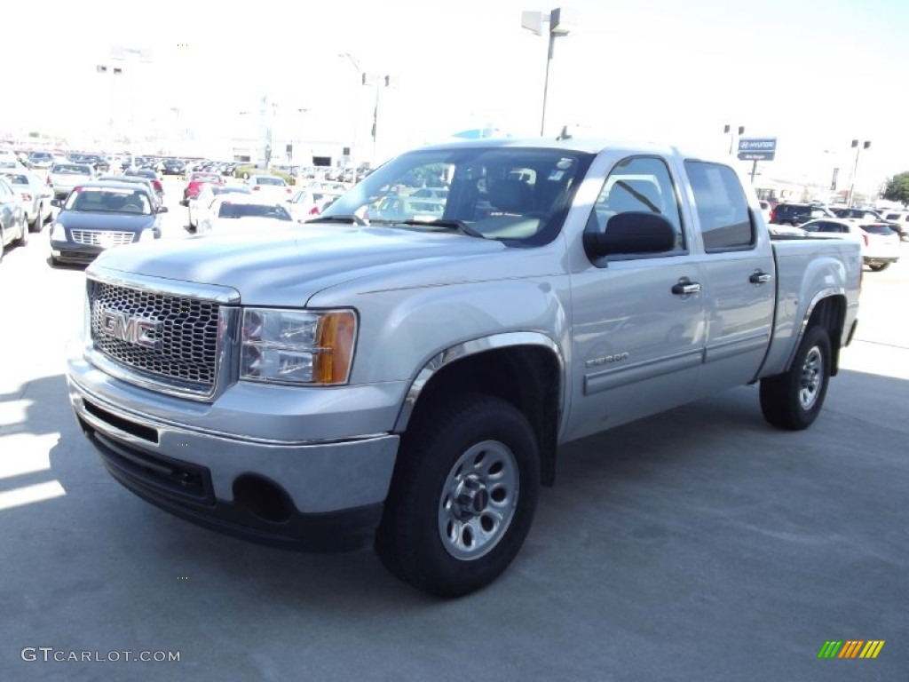 2010 Sierra 1500 SL Crew Cab 4x4 - Pure Silver Metallic / Dark Titanium photo #1