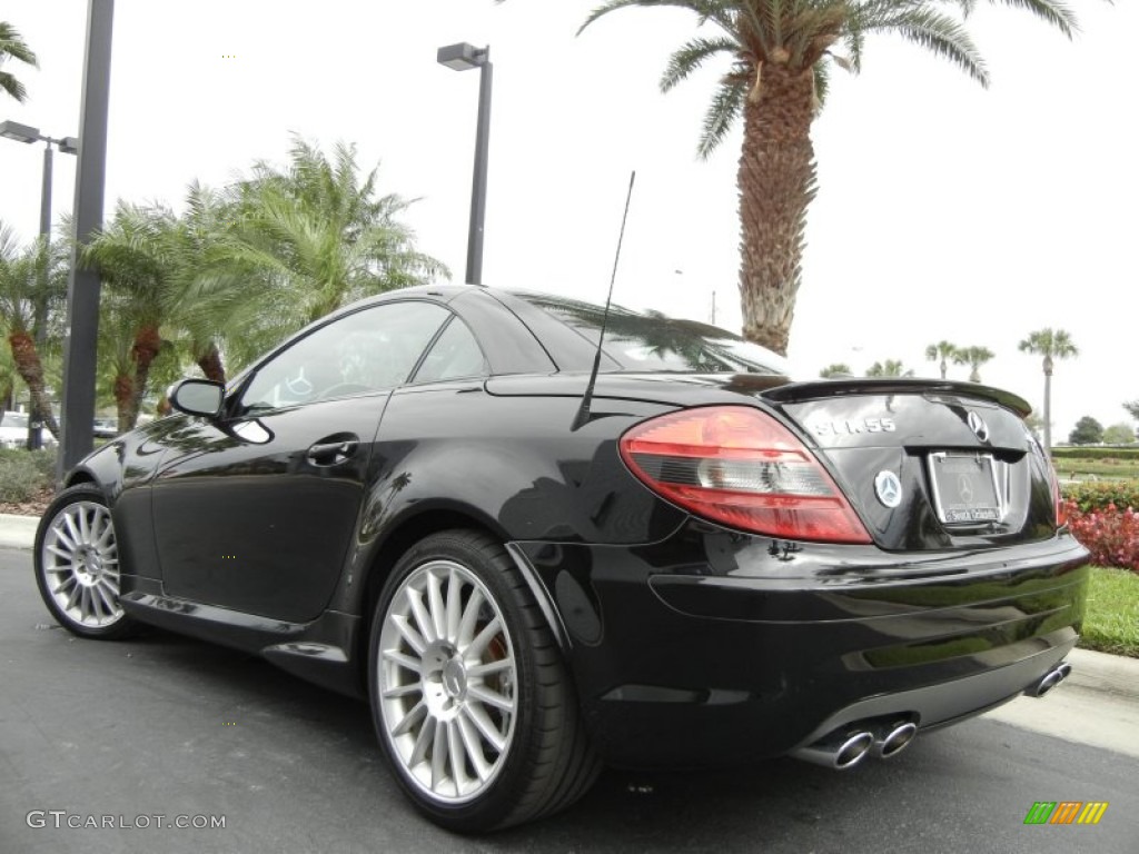 Black 2007 Mercedes-Benz SLK 55 AMG Roadster Exterior Photo #61391295