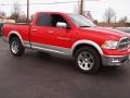 2012 Flame Red Dodge Ram 1500 Laramie Quad Cab 4x4  photo #3